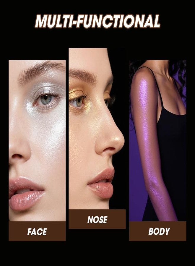 ecofavor Rose Highlighter Blush Makeup, Warm Shimmer Natural Blush Highlighte Palette, Soft Glow Rose Gold High-Pigment Face Highlight, Silky Cream Blendable Glitter Body Highlight Daily Makeup for Older Woman - Image 4