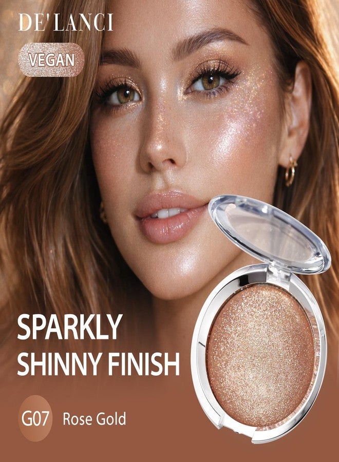 ecofavor Rose Highlighter Blush Makeup, Warm Shimmer Natural Blush Highlighte Palette, Soft Glow Rose Gold High-Pigment Face Highlight, Silky Cream Blendable Glitter Body Highlight Daily Makeup for Older Woman - Image 5
