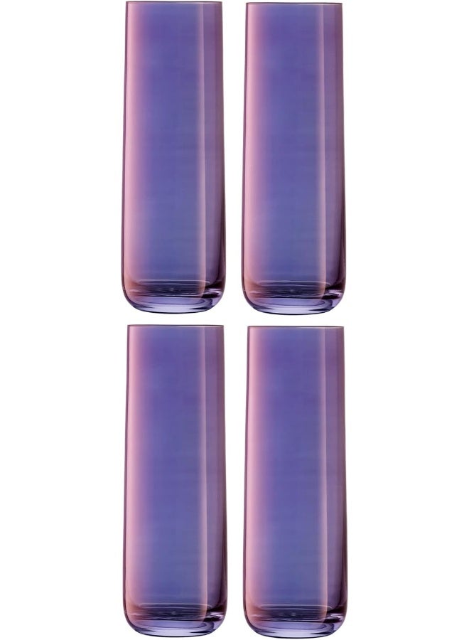 LSA International LSA الدولية L.S.A. LS 579387 زجاجة مشروب طويلة باهتة أرجوانية 420 مل مجموعة من 4 قطع - Image 1