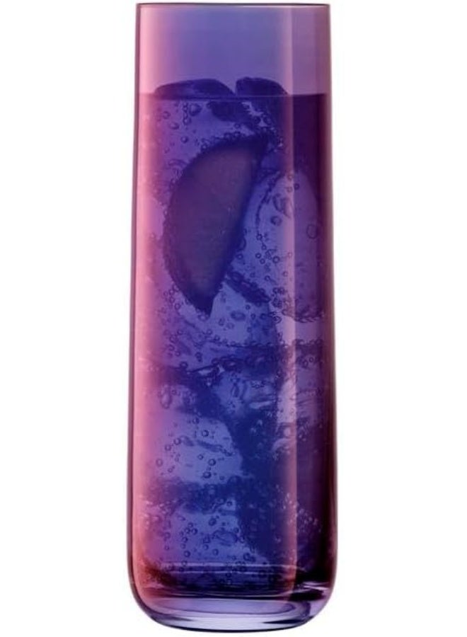 LSA International LSA الدولية L.S.A. LS 579387 زجاجة مشروب طويلة باهتة أرجوانية 420 مل مجموعة من 4 قطع - Image 3