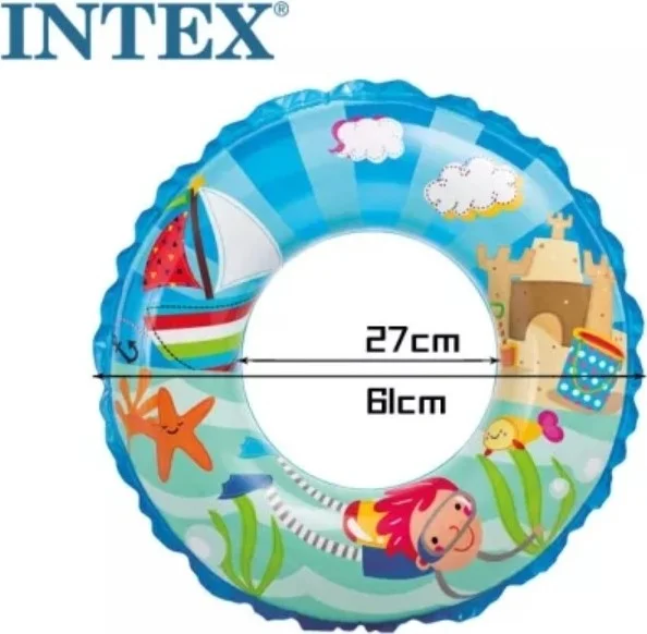 INTEX Children's Bagel with Colorful Beach Animals Figures 61 cm