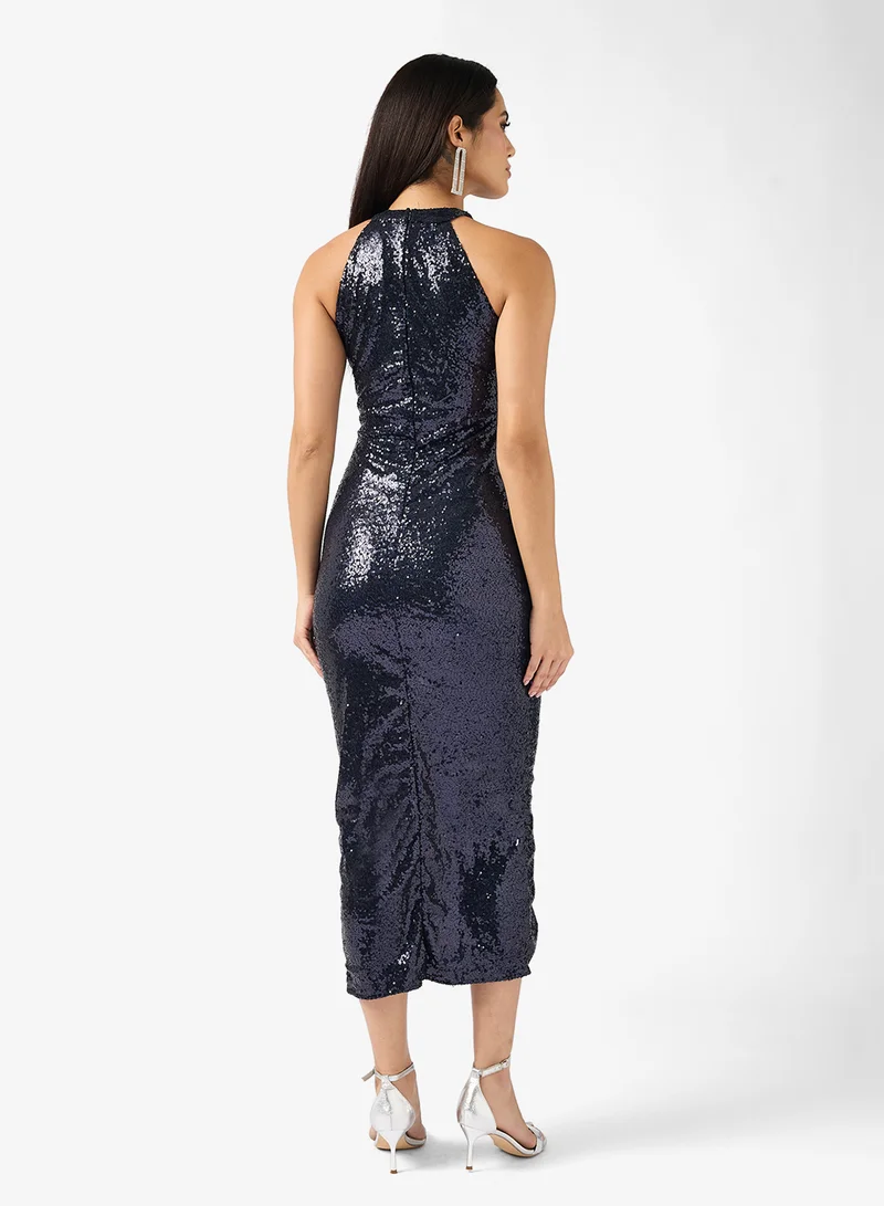 Ella Limited Edition Ruched Shimmer Dress With Slit