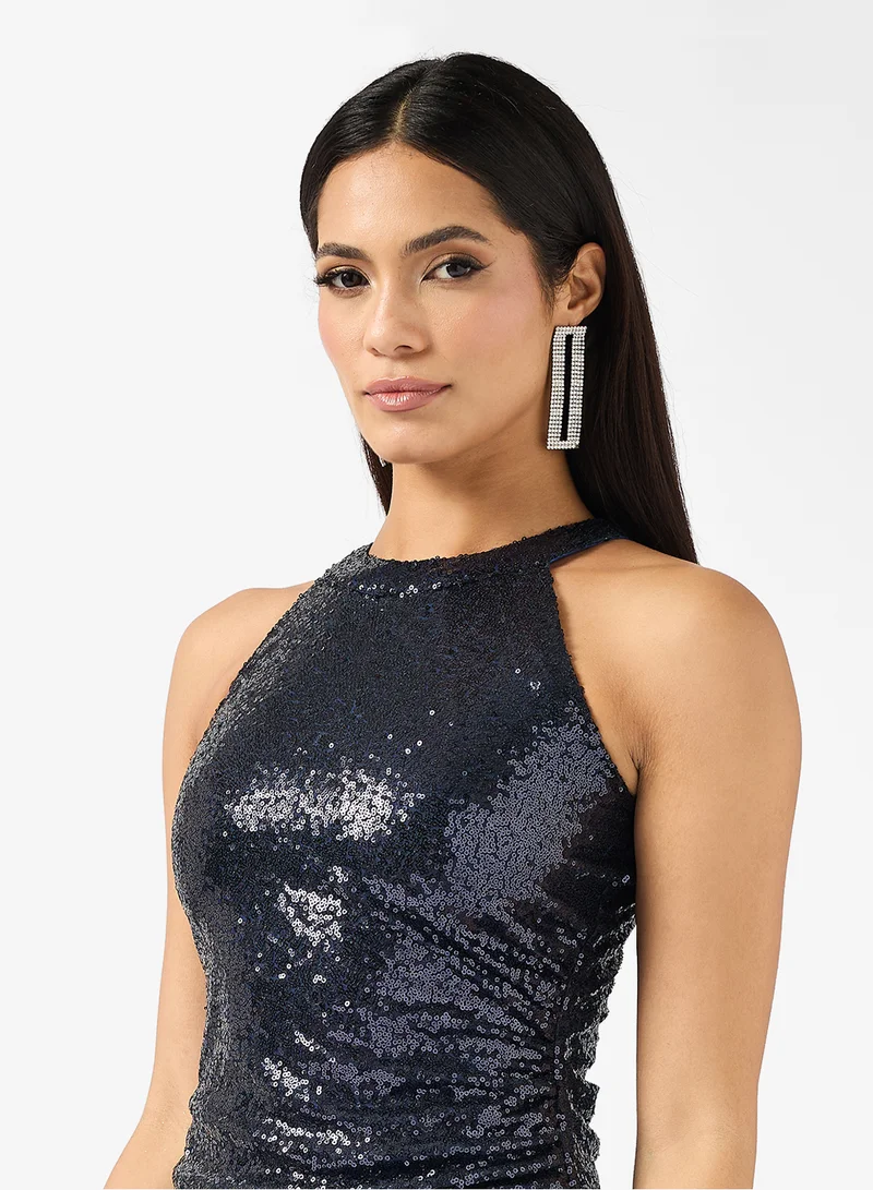 Ella Limited Edition Ruched Shimmer Dress With Slit