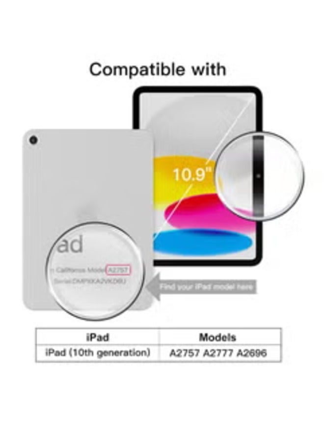 راكسوم حافظة لجهاز iPad 2022 من الجيل العاشر مقاس 10.9 بوصة - غطاء ذكي رفيع مع حامل قلم وحامل ثلاثي الطيات قابل للتعديل  - Image 3