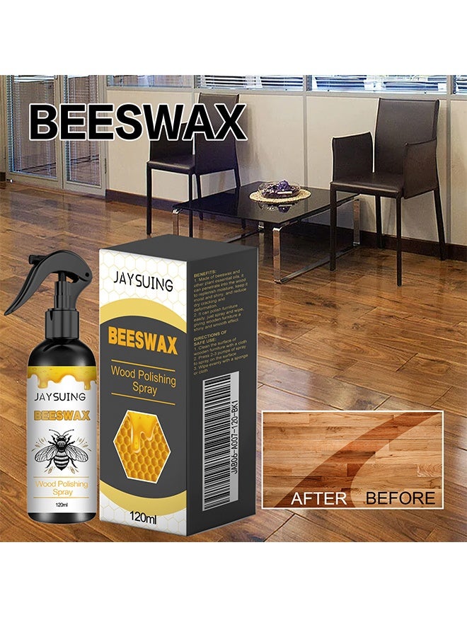 Jaysuing Wood Polishing Spray, Wood Furniture Polishing Beeswax Spray Furniture Floor Care Polishing, Beeswax Spray Cleaner, Beeswax Furniture Polish For Furniture Floor, for Furniture, Floor, Tables, Cabinets - Image 2