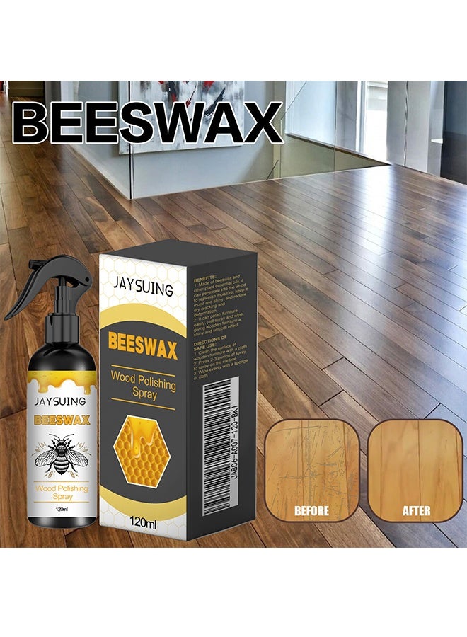 Jaysuing Wood Polishing Spray, Wood Furniture Polishing Beeswax Spray Furniture Floor Care Polishing, Beeswax Spray Cleaner, Beeswax Furniture Polish For Furniture Floor, for Furniture, Floor, Tables, Cabinets - Image 1