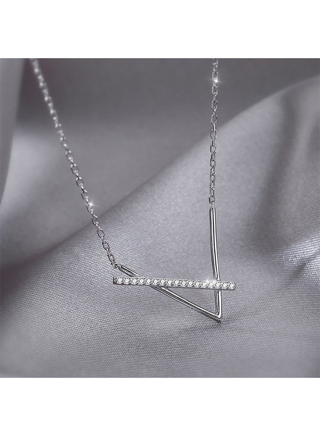 Depend V-Shaped Pendant Necklace For Women And Girls Trendy Fashion Accessories With A Unique Minimalist Vibe Fashion Jewelry Dress Accessories - Image 3