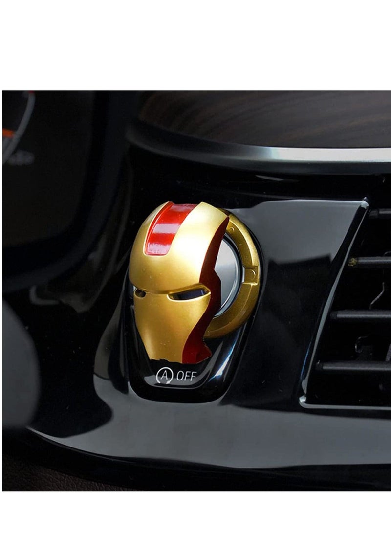 Car Engine Start Stop Button Cover, Captain America and Iron Man Decorative Ring Push Ignition Protective Universal Anti Scratch Stickers 2packs - Image 2