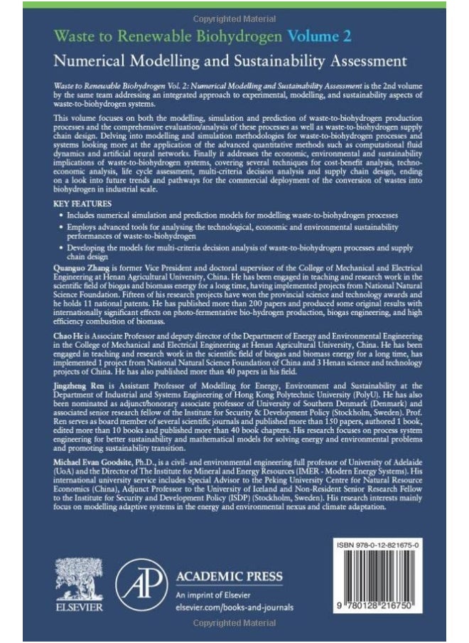 Waste to Renewable Biohydrogen, Volume 2: Numerical Modelling and Sustainability Assessment