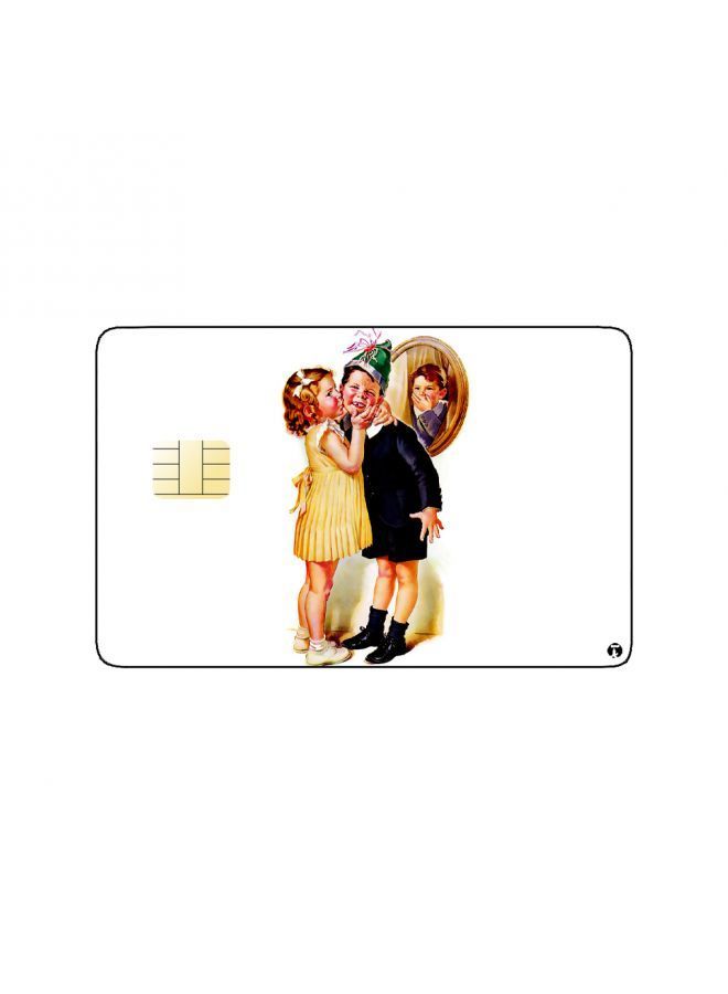 RKN PRINTED BANK CARD STICKER Cute Boy And Girl Drawing - Image 1