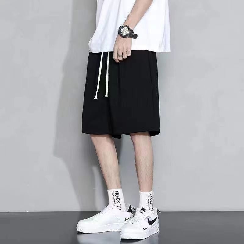 Mens Casual Shorts Summer Thin Loose Sports Pants plus size All-match Fitness Shorts Mens Straight Leg Pants Black [imitation cotton high quality] 