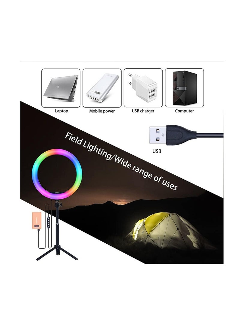 Mistaha RGB LED Selfie Ring Light with USB – Phone Clip Photographic Lighting for Photography, Video, and Makeup - Image 5