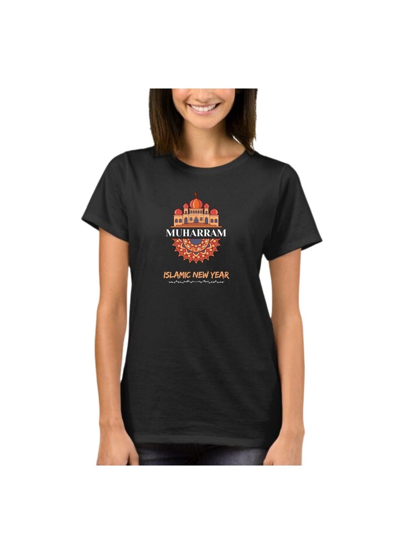 PRINTSHOP4ME - Islamic New Year Women's T-Shirt–Half Sleeve Round Neck Cotton Tshirt-Soft&Breathable Fabric Ideal For Daily Wear&Special Occasions - Image 1