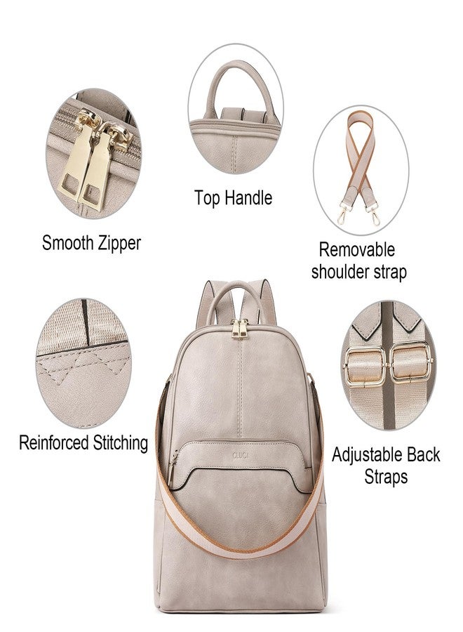 CLUCI Small Backpack for Women, Womens Backpack PU Backpack Purse for Women Leather Convertible Travel Backpack Shoulder Bags - Image 5