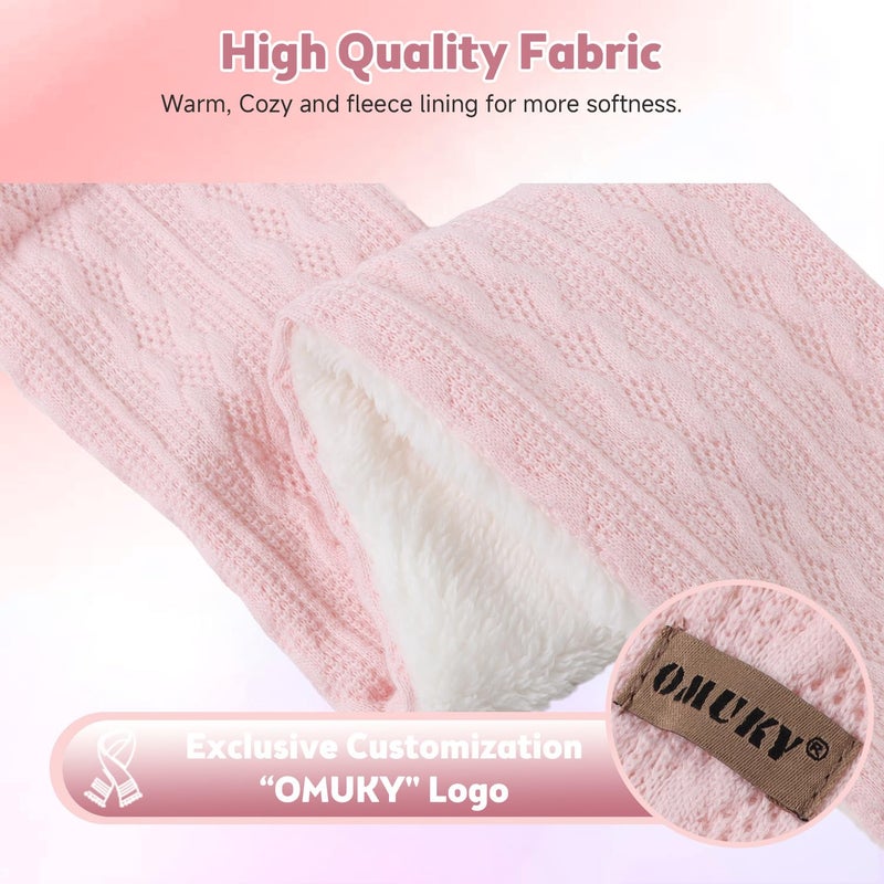 OMUKY Kids Scarf Fleece Warm Knitted Scarves for Girls Boys Toddler Cold Weather Soft Neck Warmer(Pink,6-12 Years) - Image 5