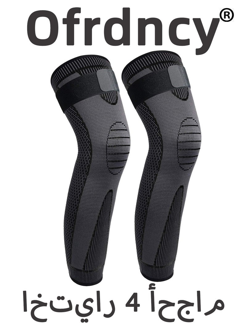 Ofrdncy Leg Compression Sleeve Full Leg 2 Pack Long Knee Brace for Men Women Knee Support Protector for Running,Weightlifting, Workout and other Sport-4Sizes - Image 1