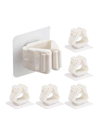 Neemay Wall Mounted Self Adhesive Broom Mop Storage & Organization - No Drilling - 6 Pieces -- Pure White - pzsku/Z3D18C0D8FDDDAFF7AB03Z/45/_/1704980402/32a9c93a-605c-44ac-aaad-c0aa8694607c