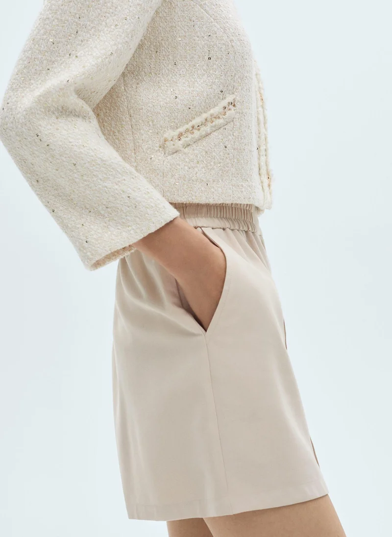 MANGO Elastic Waist Shorts