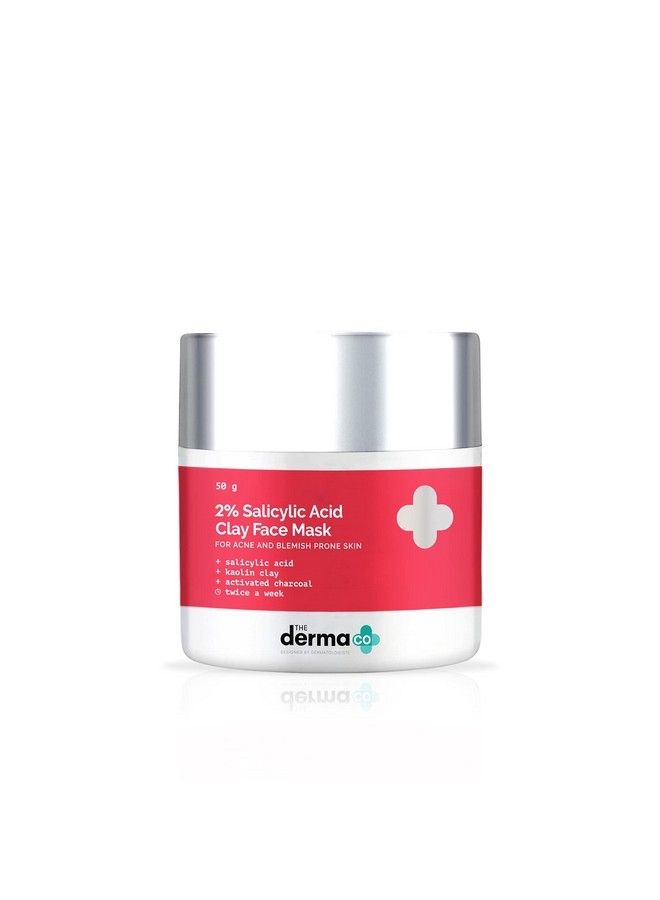 THE derma Co قناع الطين للوجه بحمض الساليسيليك بنسبة 2% للرجال والنساء للبشرة المعرضة لحب الشباب والبقع 50 جرام (ديرماكو) - Image 2