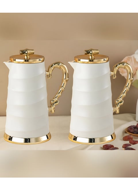 Petros 2 Piece Thermos Set 1L + 1L  Light Grey/Golden