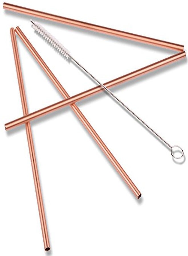 ZERRO Copper Straws Food Safe Solid Copper Mule Drinking Straws(Set of 4) 8.5inch Straight Cleaning Brush Included - Image 4