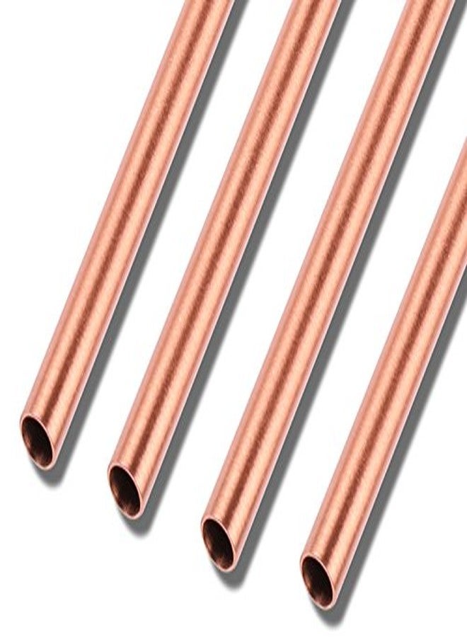 ZERRO Copper Straws Food Safe Solid Copper Mule Drinking Straws(Set of 4) 8.5inch Straight Cleaning Brush Included - Image 2