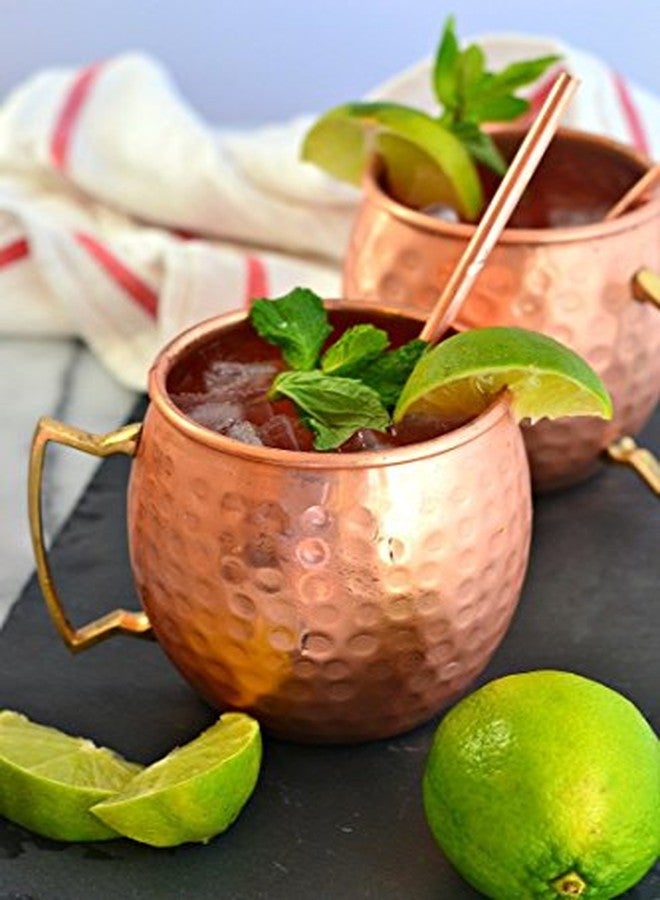 ZERRO Copper Straws Food Safe Solid Copper Mule Drinking Straws(Set of 4) 8.5inch Straight Cleaning Brush Included - Image 5