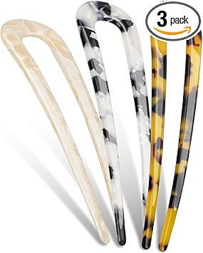 EEEKit مشابك شعر فرنسية EEEKit بتصميم عتيق على شكل U لرفع الشعر، عصا شعر مزدوجة الشوكة لتسريحات الشعر للنساء والفتيات، ملحقات تصفيف الشعر - Image 1