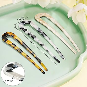 EEEKit مشابك شعر فرنسية EEEKit بتصميم عتيق على شكل U لرفع الشعر، عصا شعر مزدوجة الشوكة لتسريحات الشعر للنساء والفتيات، ملحقات تصفيف الشعر - Image 2