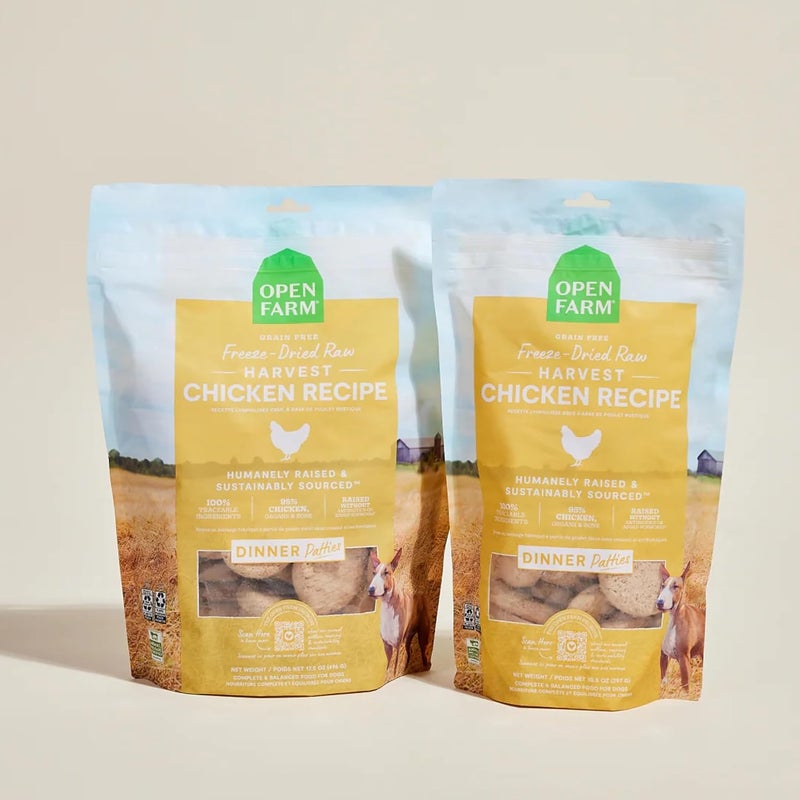 Open Farm Freeze-Dried Raw Harvest Chicken Patties Dog Food - 297G - Image 5