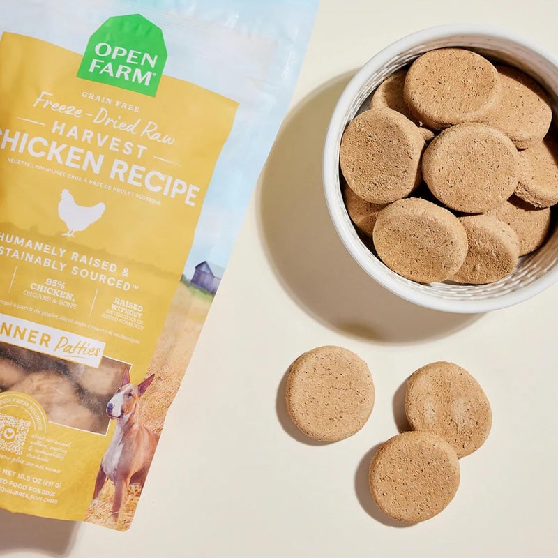 Open Farm Freeze-Dried Raw Harvest Chicken Patties Dog Food - 297G - Image 2