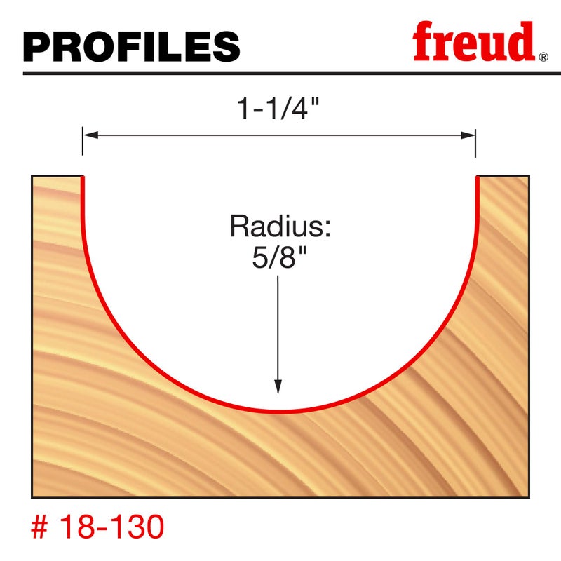 Freud 18-130: 5/8" Radius Round Nose Bit with 1/2" Shank - Image 2