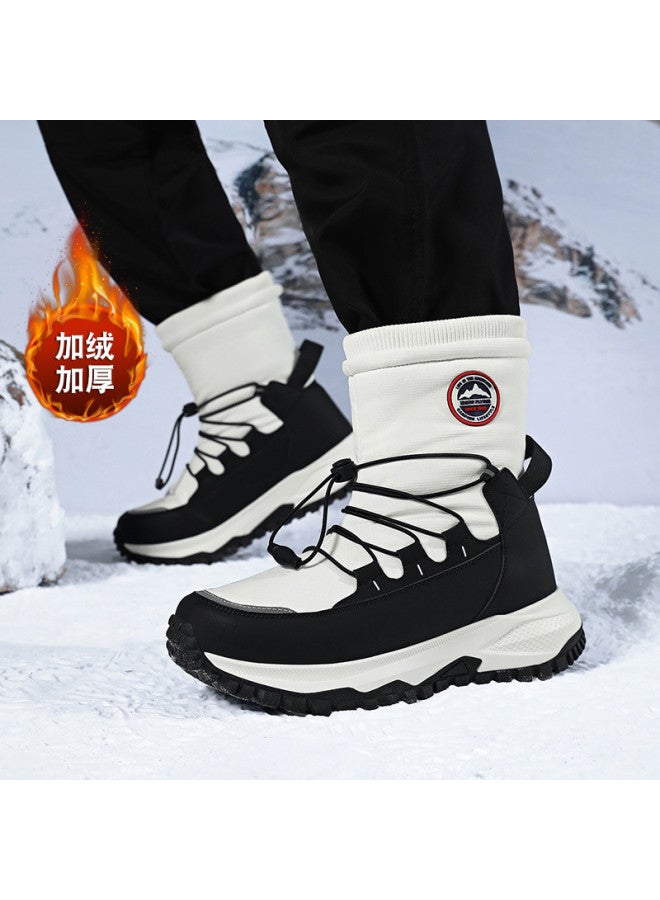 Flying in the snow Snow Flying 2025 Winter New Fashion Mid-tube Snow Boots Thick Sole Fleece Warm Cotton Boots Men's Boots Women's Boots - Image 4