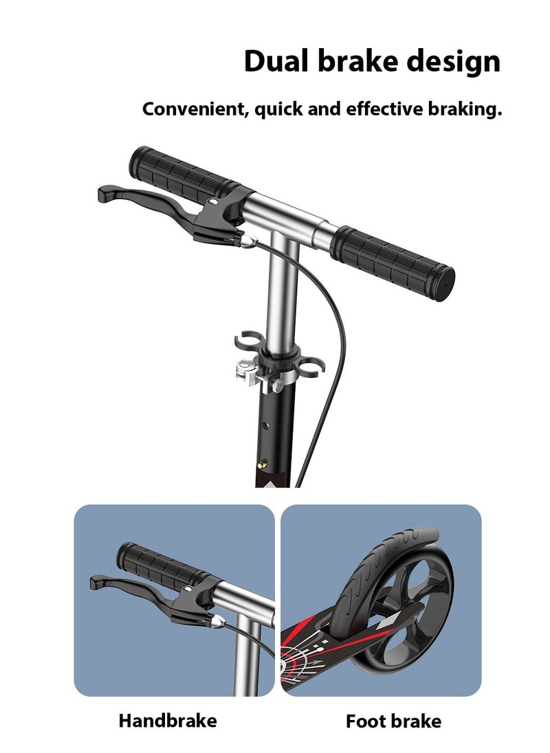 Arabest - Adult Scooter Foldable Adult Scooter 4 Height Adjustable Hand Brake 200kg Load Capacity - Image 1