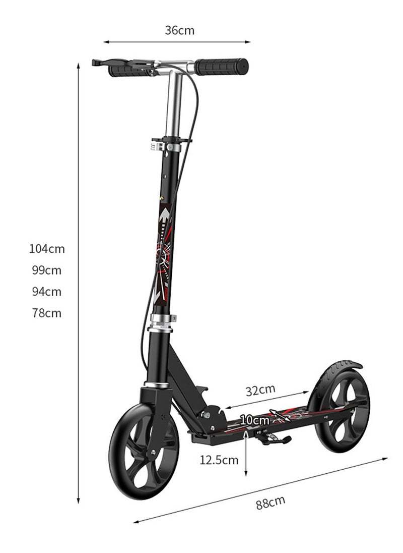 Arabest - Adult Scooter Foldable Adult Scooter 4 Height Adjustable Hand Brake 200kg Load Capacity - Image 1