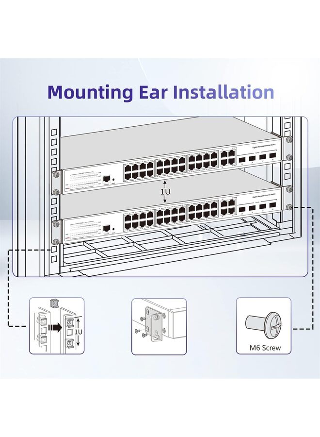 Rack Mount Kit Universal Adjustable 19 Inch Rack Ears - Image 3