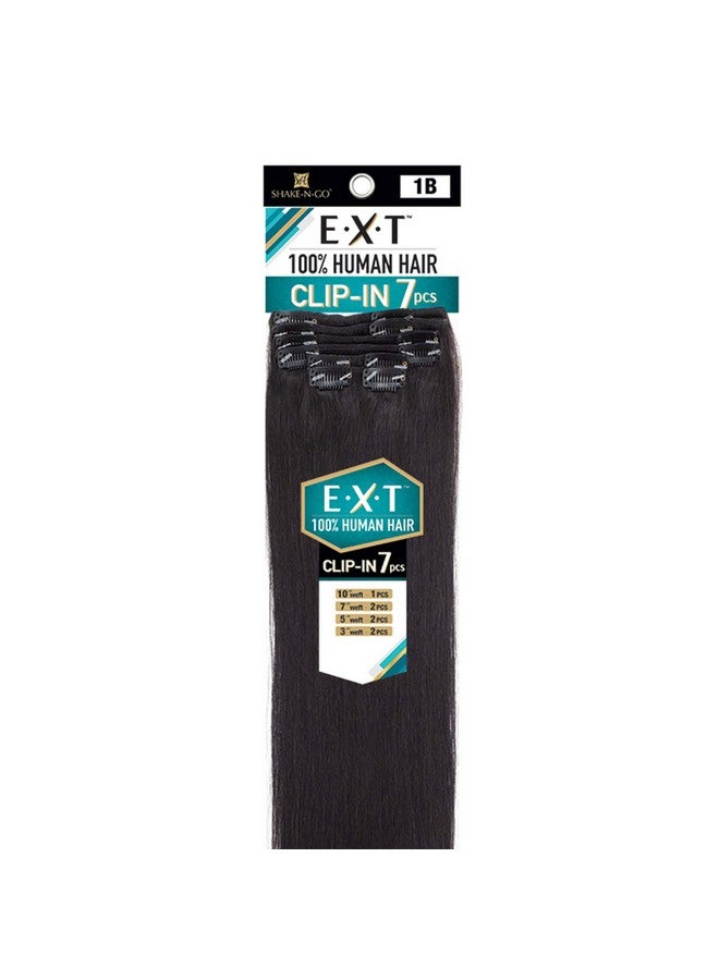 milkyway Shake N Go Human Hair Extension Clip In 7Pcs Straight 14 (Black) - Image 1