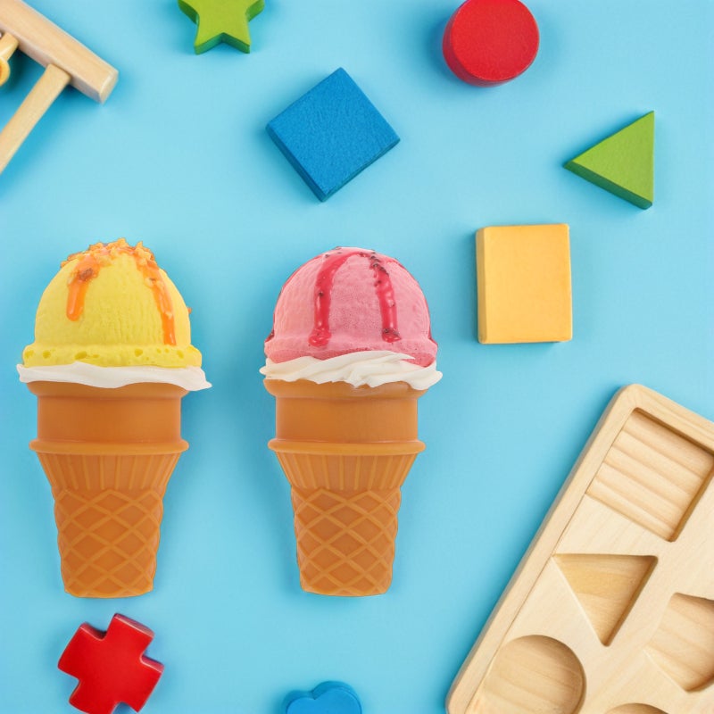 4 pcs Fake Ice Cream : Realistic Ice Cream Cone Prop Imitation Fake Food Desserts Model Photography Props for Home Shops Staging Display - Image 5