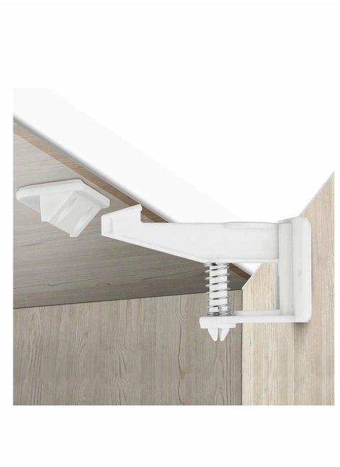 Child Safety Locks, 10 Pack Child Safety Cupboard Locks, Invisible and Unlocked Design, No Tools or Drilling Needed, Baby Cabinet Locks for Kitchen Cabinets and Drawers Latches (White)