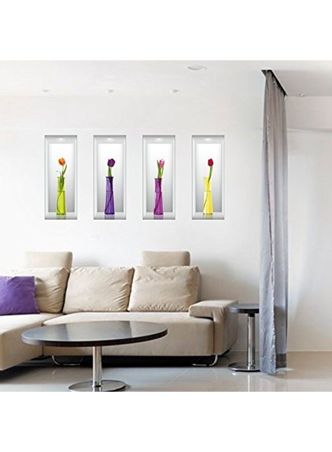 NIBEMINENT Vase Three-Dimensional Decorative Wall Decal Stickers Multicolour 60x90cm - Image 1