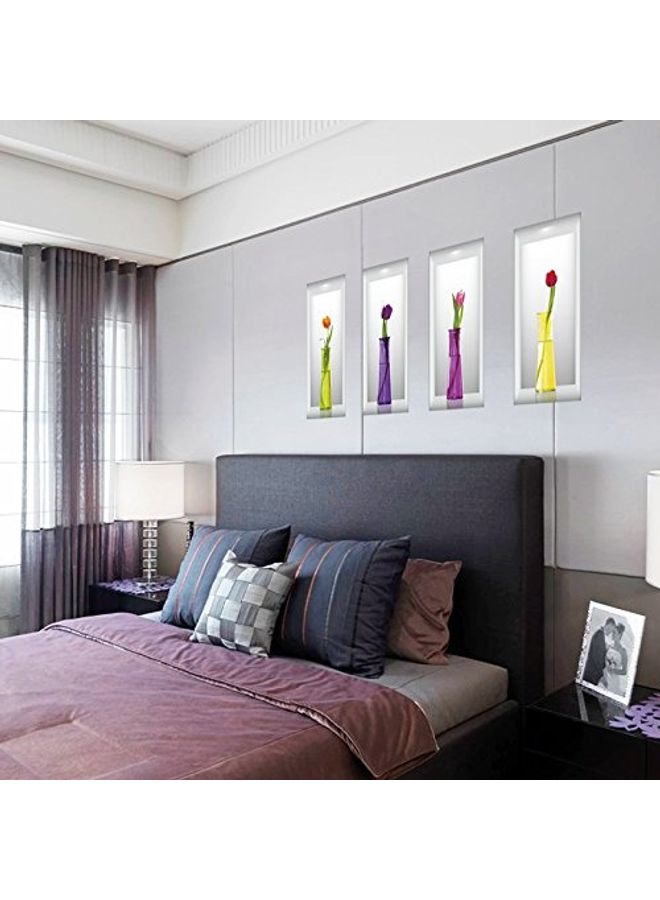 NIBEMINENT Vase Three-Dimensional Decorative Wall Decal Stickers Multicolour 60x90cm - Image 2