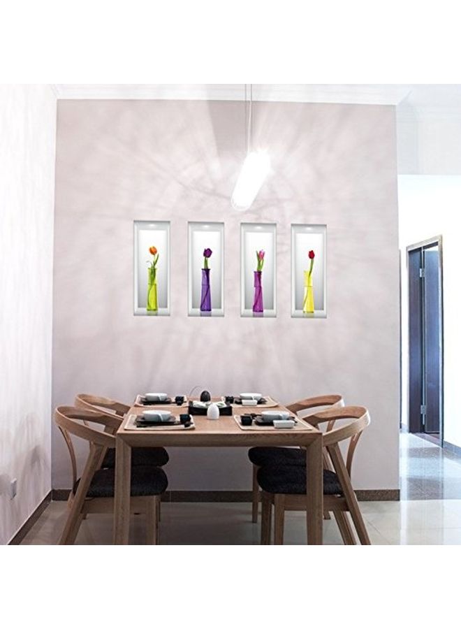 NIBEMINENT Vase Three-Dimensional Decorative Wall Decal Stickers Multicolour 60x90cm - Image 3