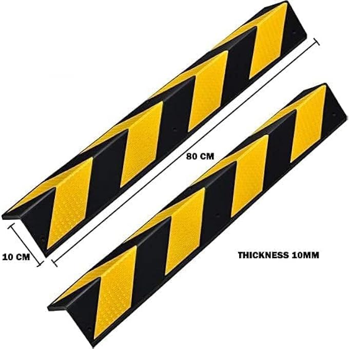 ريحني واقي موقف السيارات الحاجز العاكس لزاوية موقف السيارات واقي الجدار العاكس بطول 80 سم واقي مستودع السيارات مع شرائط أمان صفراء أسود أصفر - Image 4