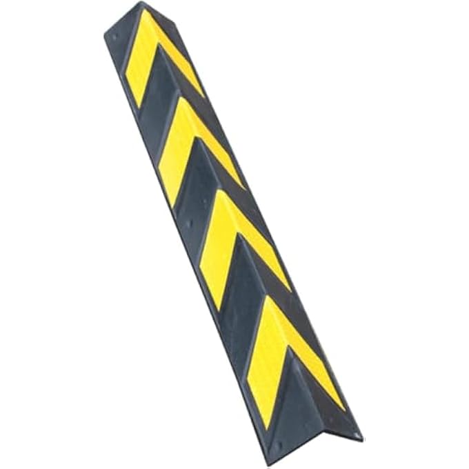 ريحني واقي موقف السيارات الحاجز العاكس لزاوية موقف السيارات واقي الجدار العاكس بطول 80 سم واقي مستودع السيارات مع شرائط أمان صفراء أسود أصفر - Image 2