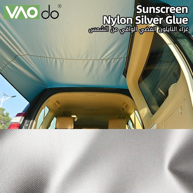 VAODO Car Tailgate Tent, SUV Camping Tent, Nylon Silver Glue Oxford Cloth, Generic Awning Windproof, UPF50+, for Outdoor Camping Travel, Green - Image 4