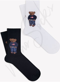 Mono Socks جوارب دب تيدي حزمة 2 