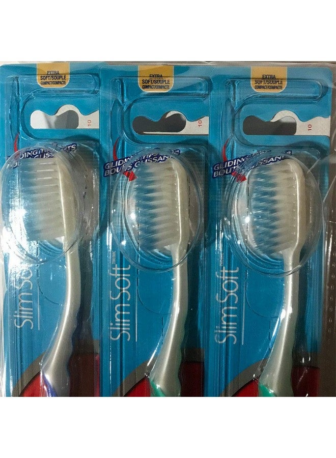 كولجيت فرشاة أسنان كولجيت سليم سوفت برؤوس انزلاقية، ناعمة للغاية، رأس مضغوط - عبوة من 6 قطع - Image 3