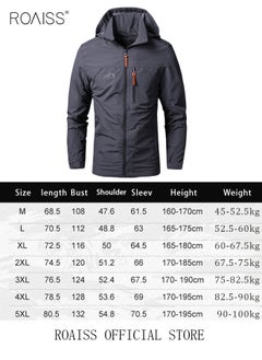 roaiss Men'S Casual Loose Windproof Jacket Solid Sports Hoodie Lightweight Outdoor Hiking Zipper Jacket  - Image 3