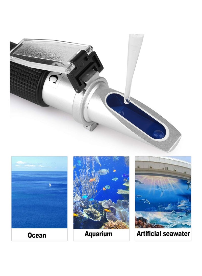 Generic Water Salinity Refractometer,Dual Scales Hydrometer: Specific Gravity 1.000-1.070  PPT 0-100, Handheld Seawater Tester for Aquarium, Marine Fish-Keeping, Pool Tank  - Image 5