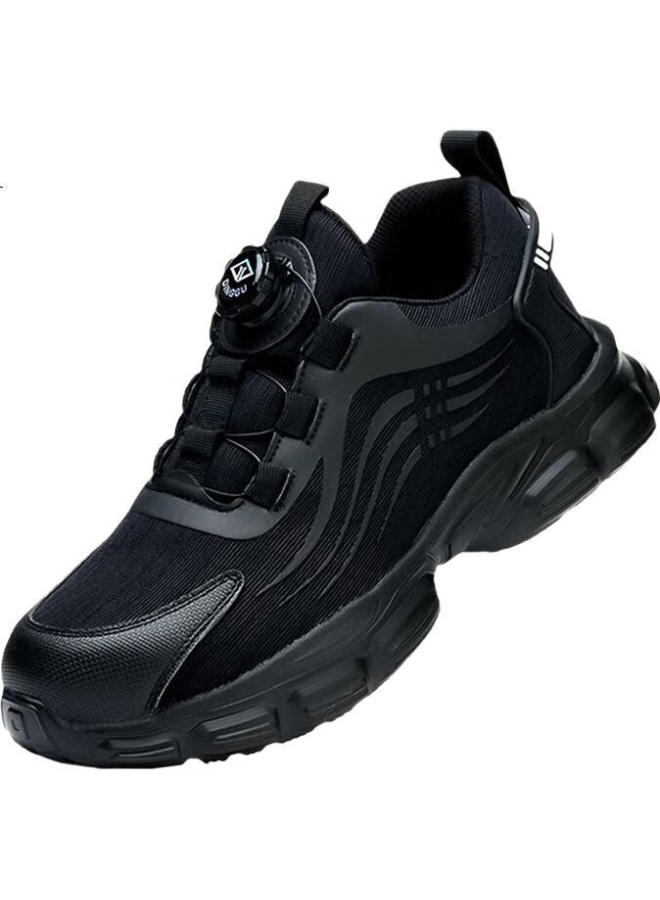 Dinggu Dinggu Men'S Safety Shoes With Anti-Smashing And Puncture-Proof Soft Sole, Comfortable And Safe, Black, Four Seasons, Smart Buckle, Model 1105Hei40 - Image 2